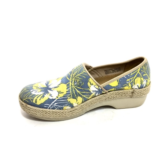 Dansko Blue/Yellow/White Floral Canvas Clogs - Picture 7 of 12